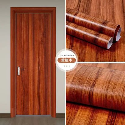 PVC Waterproof Self Adhesive Wallpaper Wall in Rolls Furniture Cabinets Vinyl Decorative Film Wood Grain Stickers For Home Decor