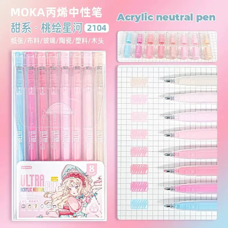 150/6 Colors Acrylic Gel Pen Student Diary Scrapbook Painting DIY Gel Pen Set Color Drawing Doodling Art Markers School Supplies