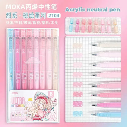 150/6 Colors Acrylic Gel Pen Student Diary Scrapbook Painting DIY Gel Pen Set Color Drawing Doodling Art Markers School Supplies