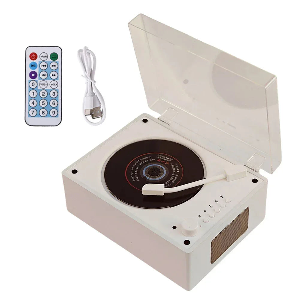 Retro CD Player Rechargeable Support CD BT USB 3.5mm AUX Portable CD Player Bluetooth-Compatible 5.0 Wireless Speaker Home Decor