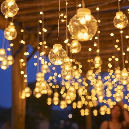 1 PC Wishing Ball Curtain String Light Battery Box Garden Lamp Starry Sky LED Camping Lights New Year Christmas Room Decoration