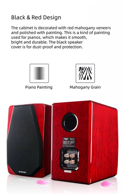 Winner TD-9 Passive Bookshelf Speakers with Wooden Cabinet, 2.0 Hi-Fi Audiophile Stereo System for Home Audio