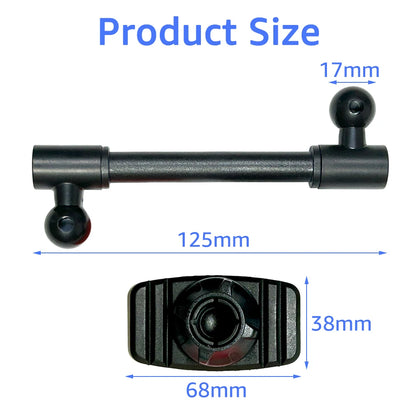 Car Phone Holder Extension Rod Dual Ball Head Adjustable Goose Neck Universal 17mm Ball Head Nano Glue Sticker Base Mount