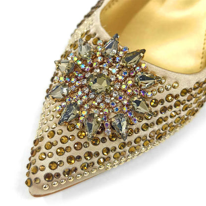 Venus Chan 2024 Summer New Design Specials Italian Women Shoes and Bag Set Fuchsia Color Comfortable High Heels With Rhinestone