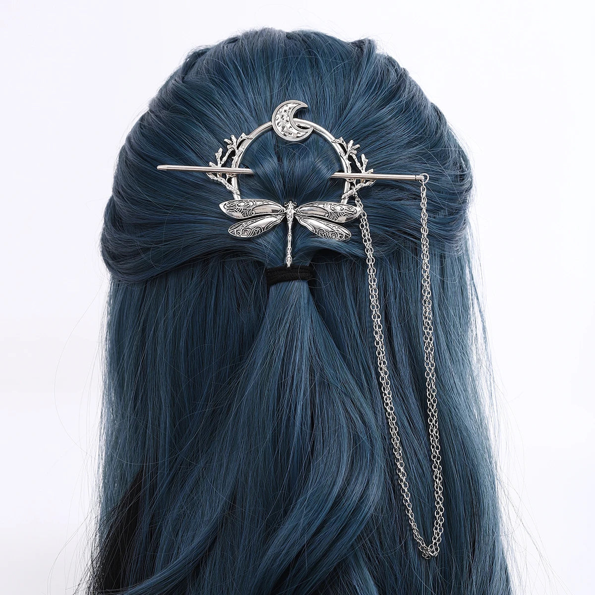 Viking Retro Dragonfly Moon Hairpin Branch Hairpin Women's Fashion Trend Versatile Hair Accessories Scandinavian Norwegian Style Accessories Party Accessories Valentine's Day Mother's Day Holiday Gift
