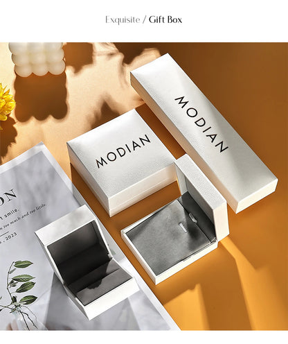 MODIAN Dazzling D Color Rectangle Moissanite Stackable Rings 925 Sterling Silver Eternity Band Rings For Women Fine Jewelry