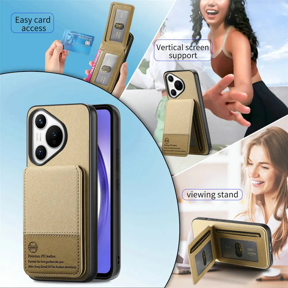 RFID Leather Luxury Case for Huawei Pura 70 Pro Plus 5G Card Cover Flip Back Shell Huawei Pura 70 Ultra Pura70 Pro+ Phone Cover