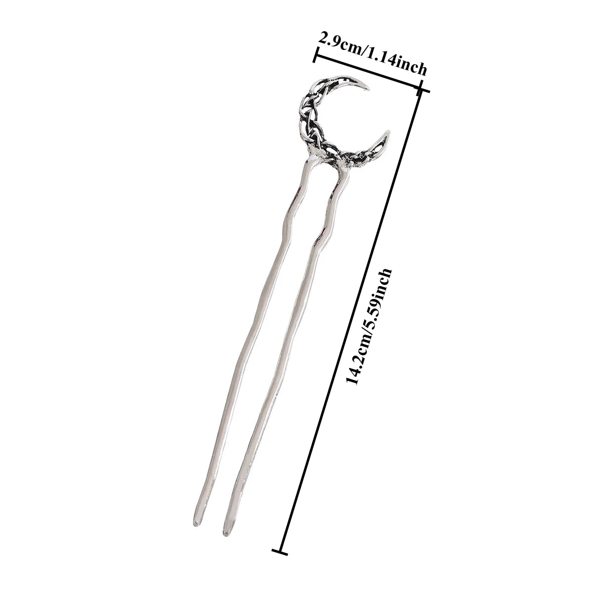 Viking Retro Moon U-Shaped Hairpin for Women, Fashionable and Simple Trendy Versatile Hair Accessory, Nordic Norwegian Style Party Accessory, Valentine's Day, Mother's Day, Birthday Gift