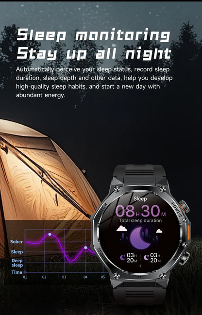 2026 800mAh Super Capacity Battery Adult Men Smart Watch 1.8-inch Large Screen Bluetooth Call IP68 Waterproof SmartWatch Sports