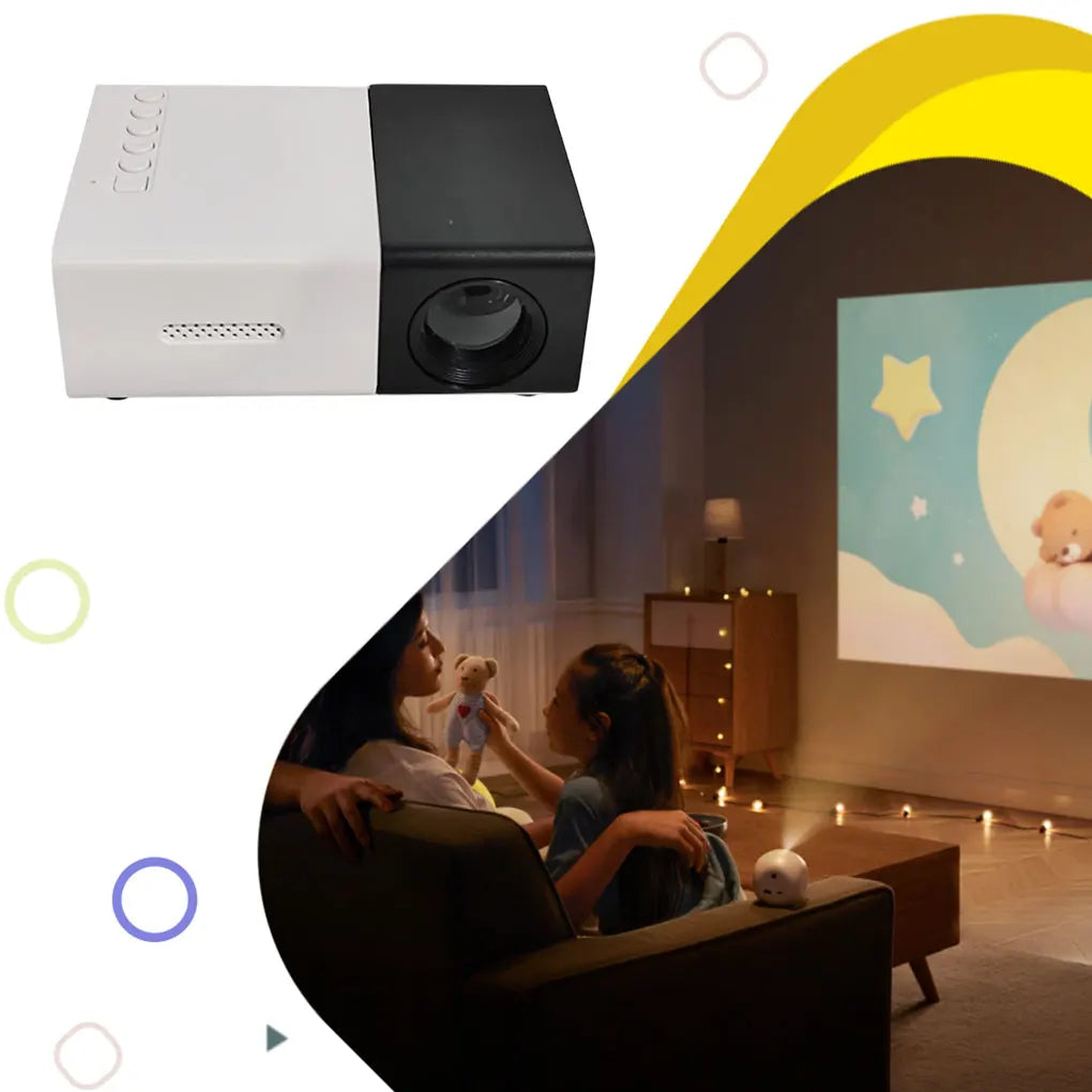 YG300 Portable Mini Movie Projector 1080P USB Audio Home Media Player Beamer Suitable For Outdoor Camping Drive-in Home Theater