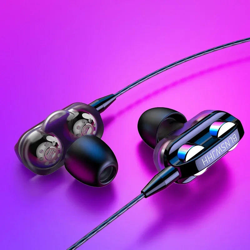 3.5mm Wired Headphones Noise Canceling In-Ear Sports Earphones Bass Stereo Gaming Headset HiFi Music Earbuds With Mic For Xiaomi