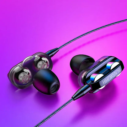 3.5mm Wired Headphones Noise Canceling In-Ear Sports Earphones Bass Stereo Gaming Headset HiFi Music Earbuds With Mic For Xiaomi