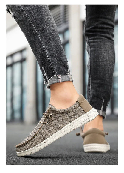 Men 2025 New Leisure Sneakers Spring Summer Breathable Lightweight Outdoor Canvas Shoes Large Size Men's Shoes Walking Loafers