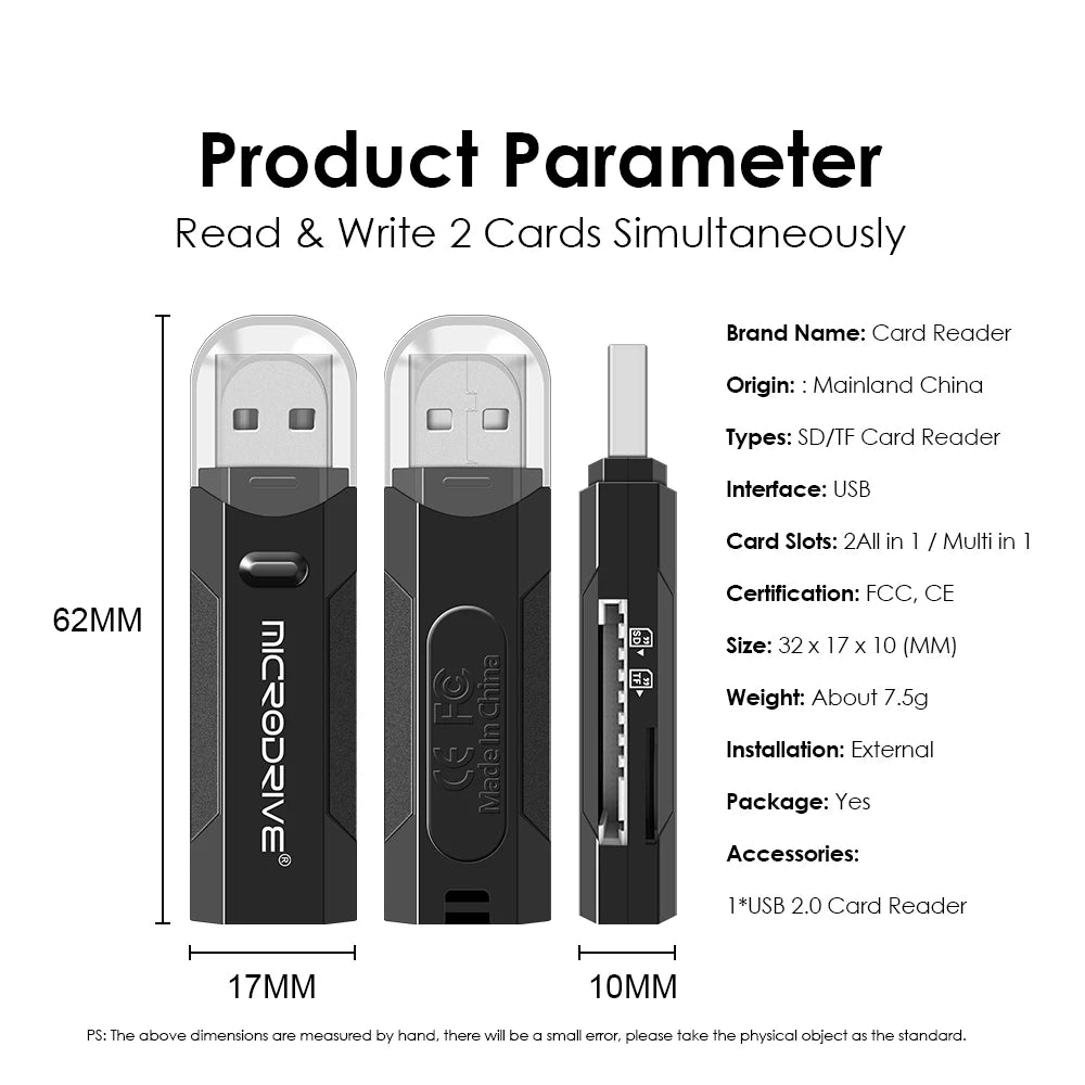 Usb 3.0 / 2.0 Flash TF Memory Card Reader / Micro Mini SD Card Adapter / 2 in 1 USB Card Reader for Micro Card SD Cards