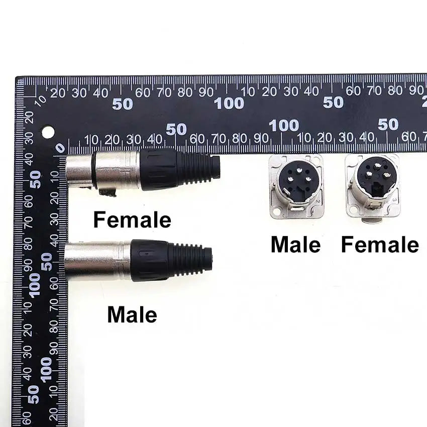 JCD XLR 3pin Male Female Panel Audio Microphone Mixer Plug Jack Connector YS145 YS146 Male Female 3 Core XLR Metal Socket