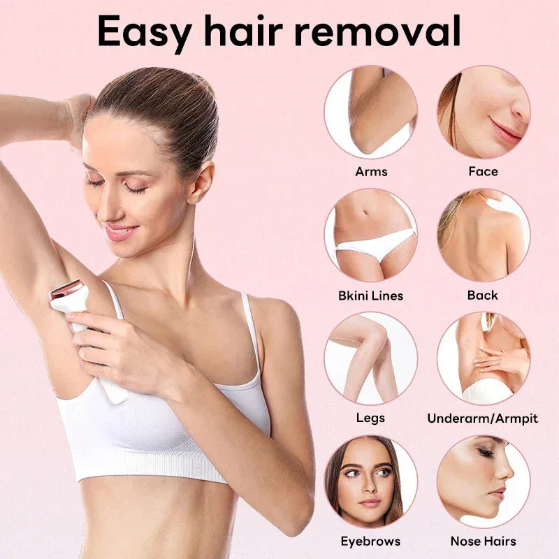 4 in 1 Electric Epilator Bikini Eyebrow Nose Women Lady Facial Hair Removal Trimmer Face Body Painless Female Shaver Depilator
