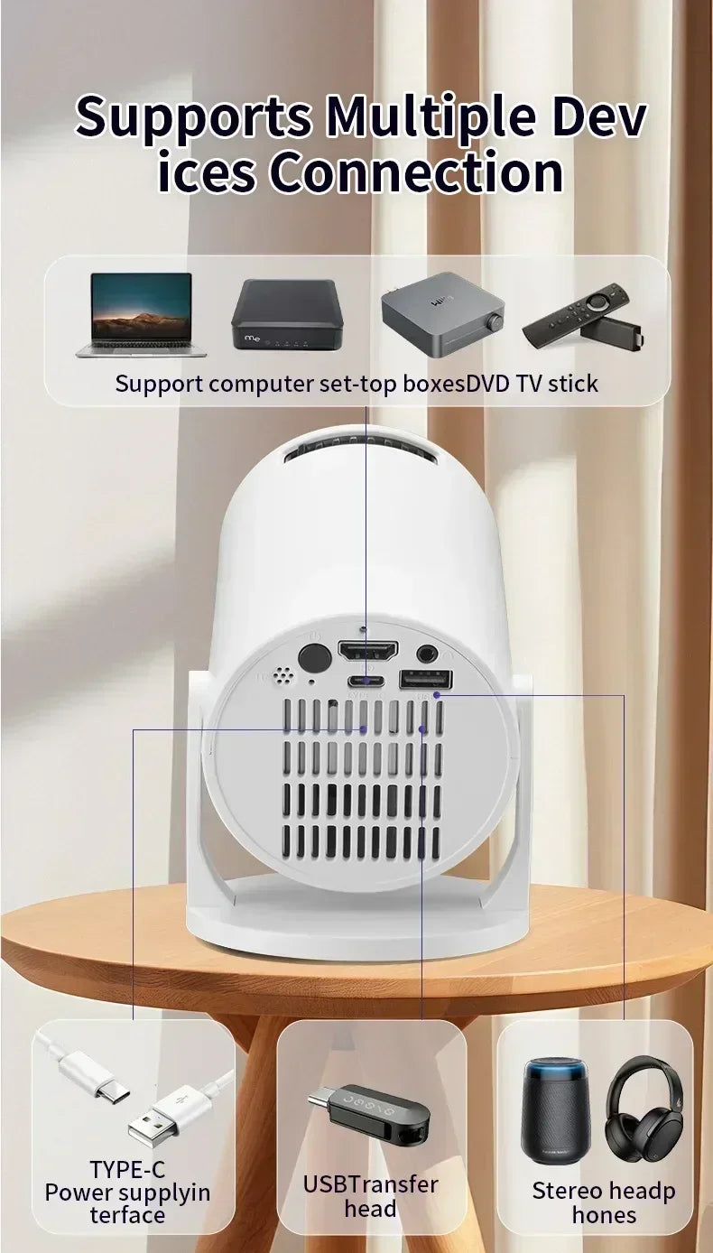 New Projector 4K Android 11 HY300 Wifi6 290ANSI Allwinner H713 BT5.0 1080P 1280*720P Cinema Outdoor Portable Projetors ﻿