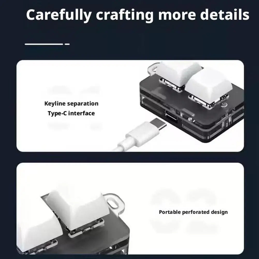 2.4G 2-key Customize Bluetooth Keyboard Knob With RGB Light Copy Paste Shortcut Key E-sports Game Mini Keyboard USB external