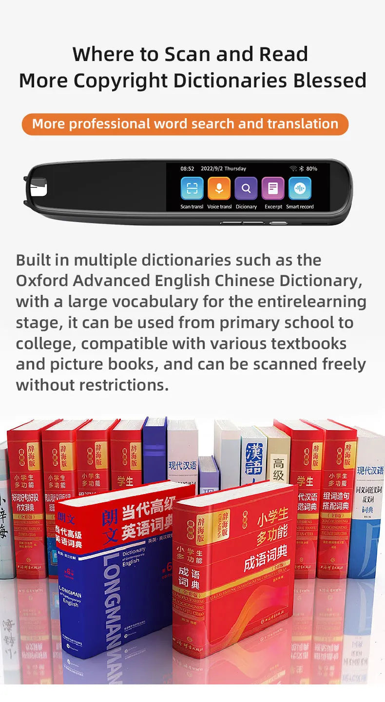 MSAI S7 S6 AI Translator Offline 60 Languages Scan Pen Scanning Voice 134 Languages Translation Dictionary Recorder for Travel