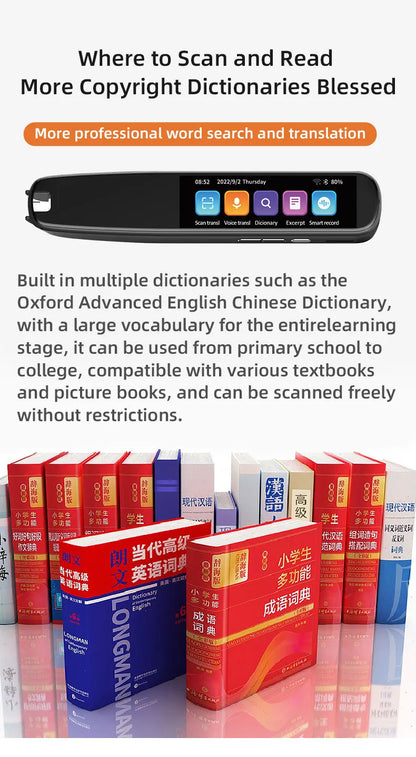 MSAI S7 S6 AI Translator Offline 60 Languages Scan Pen Scanning Voice 134 Languages Translation Dictionary Recorder for Travel