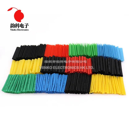 530pcs Polyolefin Shrinking Assorted Heat Shrink Tube Wire Cable Insulated Sleeving Tubing Set 2:1 Waterproof Pipe Sleeve Kit