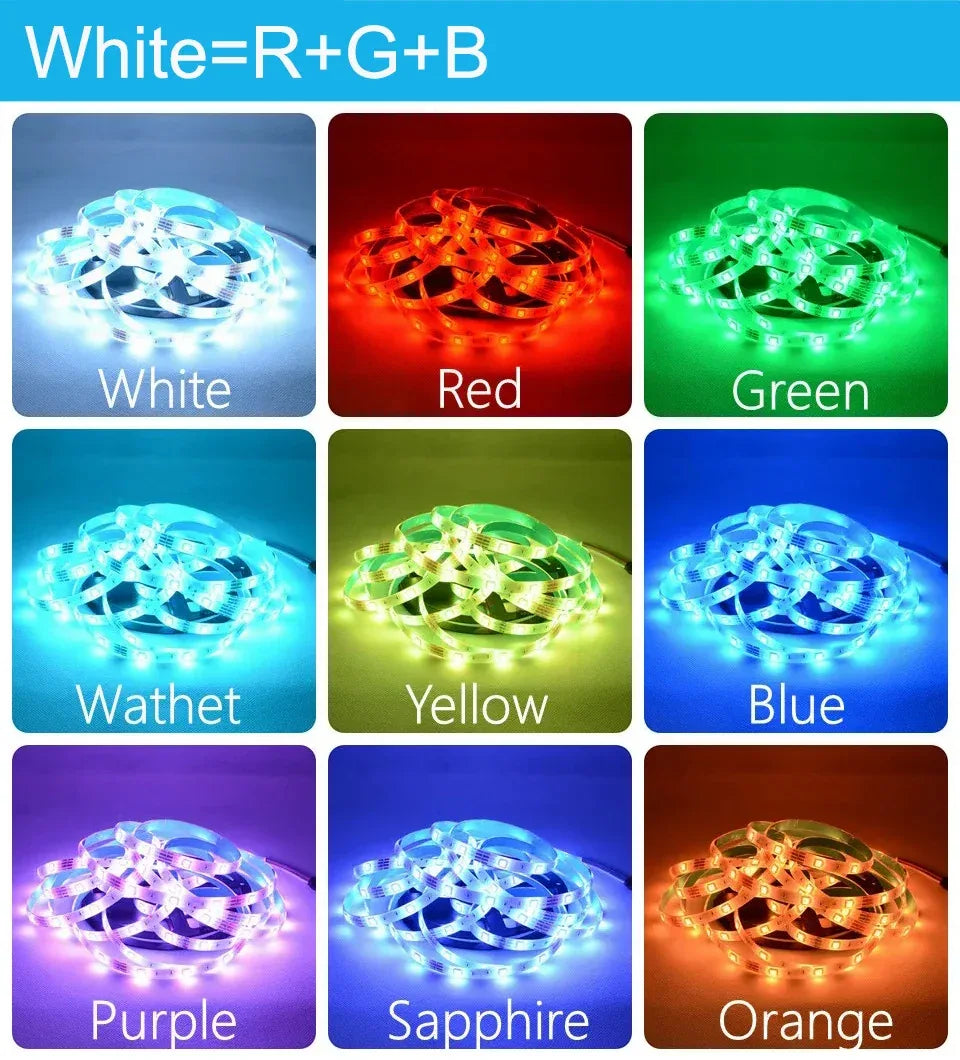 RGB Led Lights Strip Wifi Bluetooth Adhesive Led Tape Rgb 5050 Led Strips For Bedroom Party Lights Wall Room Decoration