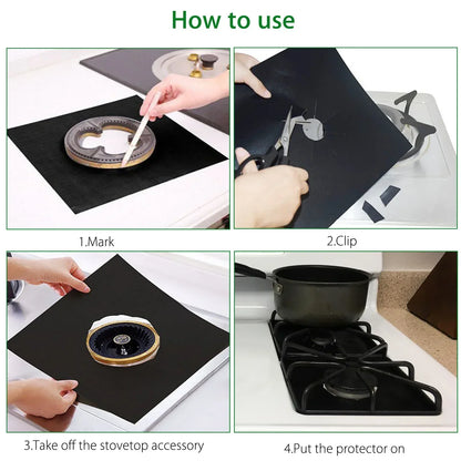 1/4PCS Gas Stove Protector Stovetop Burner Covers Kitchen Accessories Washable Mat Cooker Cover  cooking  stove cover