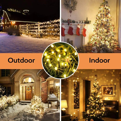 50-200 LED Outdoor Solar String Fairy Light Festoon Waterproof Street Garland Solar Power Lamp Christmas Party for Garden Decor