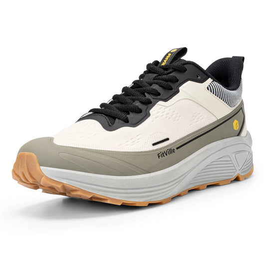 FitVille Men's Wide Toe Box Shoes Cushioned Well Sneakers Non Slip Lightweight Breathable Running Shoes for Swollen Feet