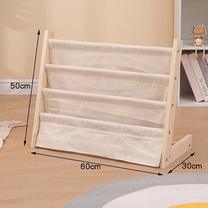 Home Multitier Solid Wood Reading Bookshelf Removable Floor Storage Bookshelf Children's Picture Book Organizer Storage Bookcase