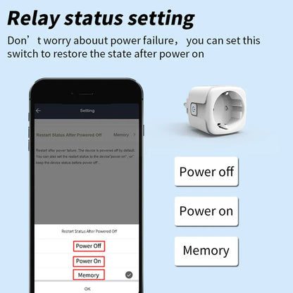20A Tuya WiFi Smart Socket with Energy Monitor EU Plug Timer Schedule Works with Smart Life App Alexa Google voice control
