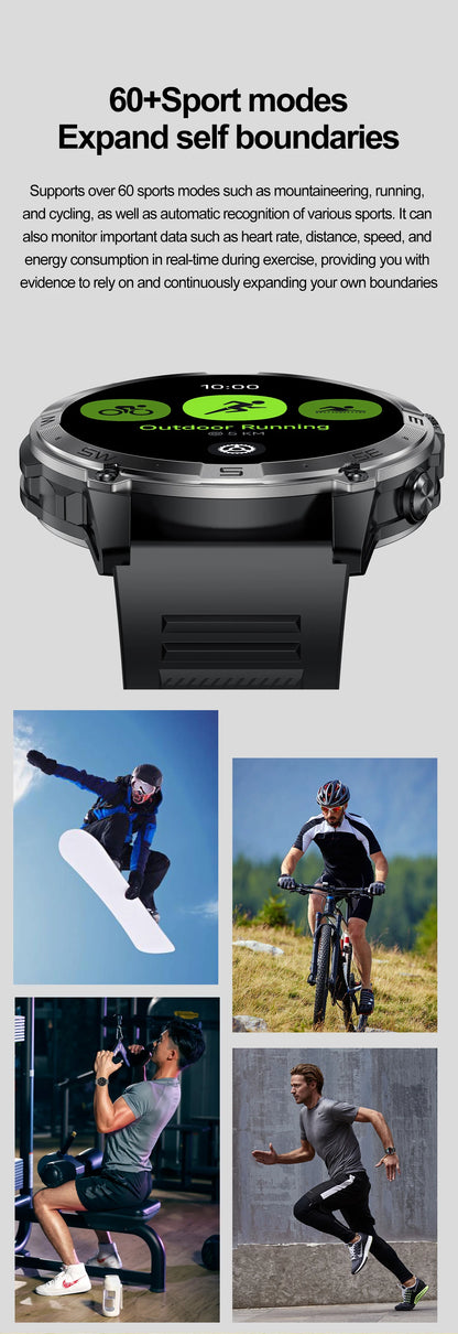 NORTH EDGE NEW GPS Smart Watch 1.43'' HD AMOLED Display Built-in GPS Altitude Barometer Compass Bluetooth Phone Call Smartwatch