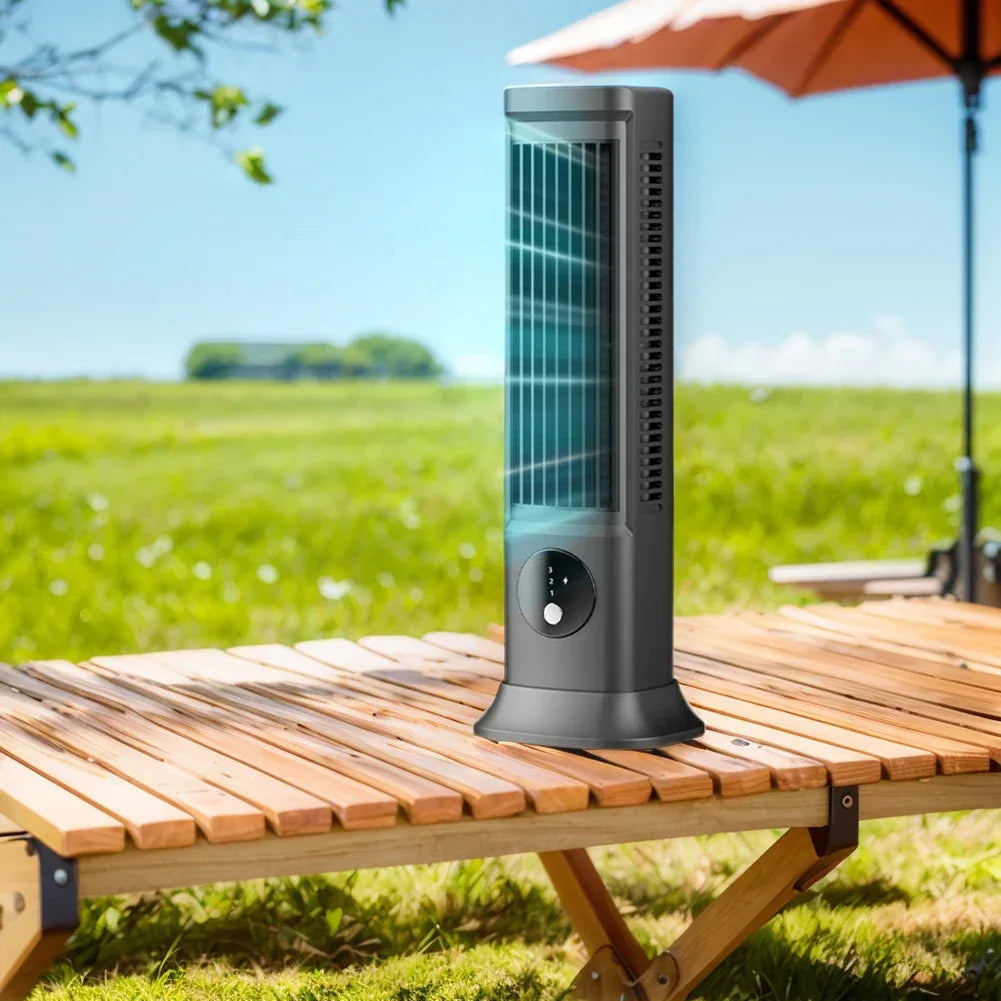 Desk Tower Fan USB Rechargeable 3 Speeds Summer Ventilation Fan Vertical Horizontal Electric Fan Household Air Conditioning Fan