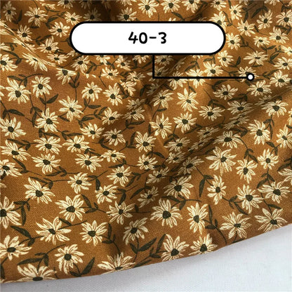 145cm Wide Printed Cotton and Linen Fabric Small Floral Patterns Retro Shirt Dress DIY Clothing Sewing Fabric 90% Cotton Content