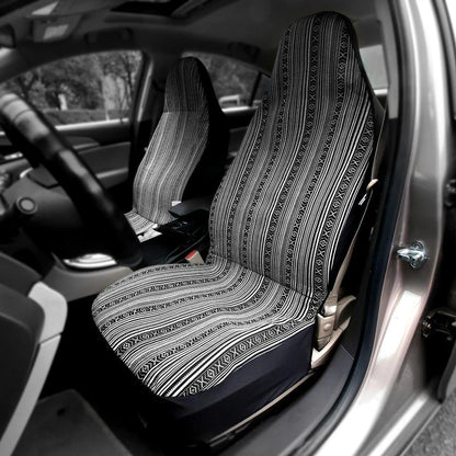 AUTO PLUS Striped Car Seat Covers Full Set with Seat Belt Pads Steering Wheel Cover Universal Washable Seat Covers for Cars by PDG ibma