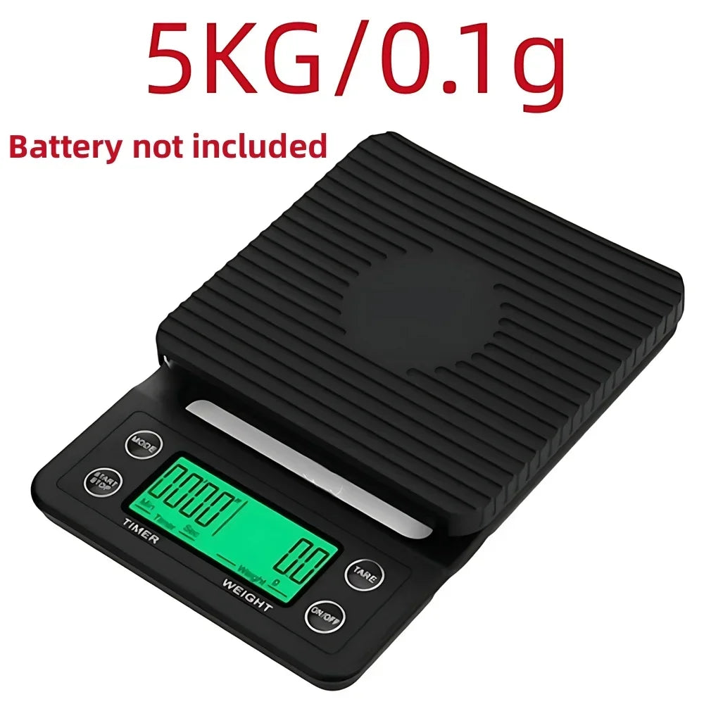 5/3kg LCD Electronic Drip Coffee Scale High Precision Measuring Digital Display Timer Coffee Weight Tools Portable Kitchen Sc