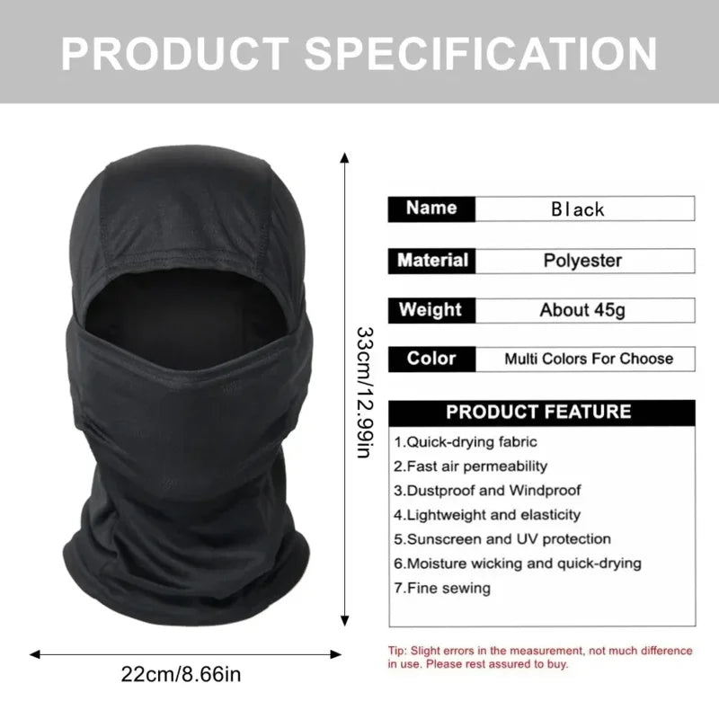 1PC Ski Mask Balaclava Cycling Windproof Full Face Mask Outdoor Hunting Hiking Army Head Warm Shield Skiing Scarf