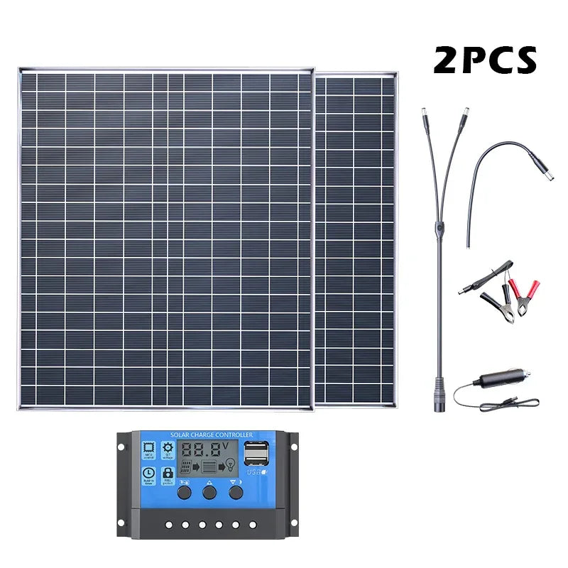 1000W Solar Kit 12V Easy Setup 1000W Solar Kit | Plug&Play 12V Power 2×500W Panels | No Wiring Hassle for Beginners for Home/RV
