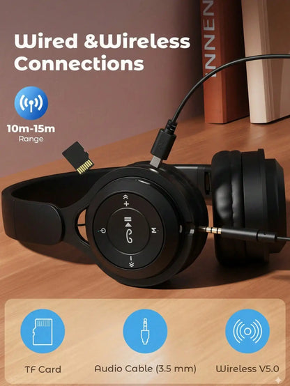 Y08 new style head-mounted wireless Bluetooth earphones, macaron color scheme, foldable, Bluetooth 5.3, long battery life, pink