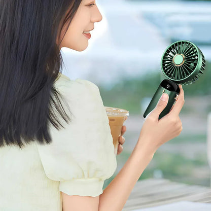Handheld Mini Fan Foldable Portable USB Charging Neck Fan 1200mAh 5 Speed Settings  Suitable for Home and Outdoor Use