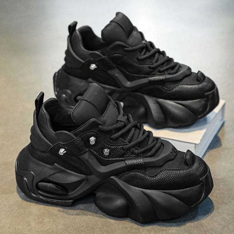 Spring Retro Brown Sneakers Men's Shoes 2025 Chunky Casual Sneakers for Men Comfortable Leather Mens Shoes Trainers basket homme