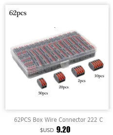 Wire Connector 1 Input Multiple Output Electrical Splitter Push-in Terminal Block Butt Home LED Light Quick Wiring Connectors