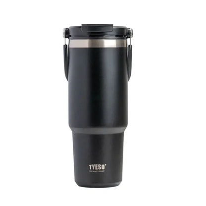 Tyeso Car Stainless Steel Insulated Cup 600/750/900ml Vacuum Thermal Cup with Straws and Handles Outdoor Portable Water Bottle