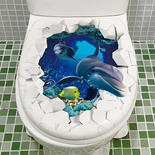 Toilet Sticker Strong Adhesive Toilet Sticker Decorative Sea Fish Toilet Sticker Waterproof Adhesive For Home 2025 Christmas by PDG ibma