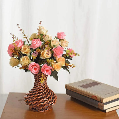Silk rose Artificial Flowers Wedding Home Christmas Decoration bride Bouquet Diy gift Scrapbooking Wreaths wall Photography prop