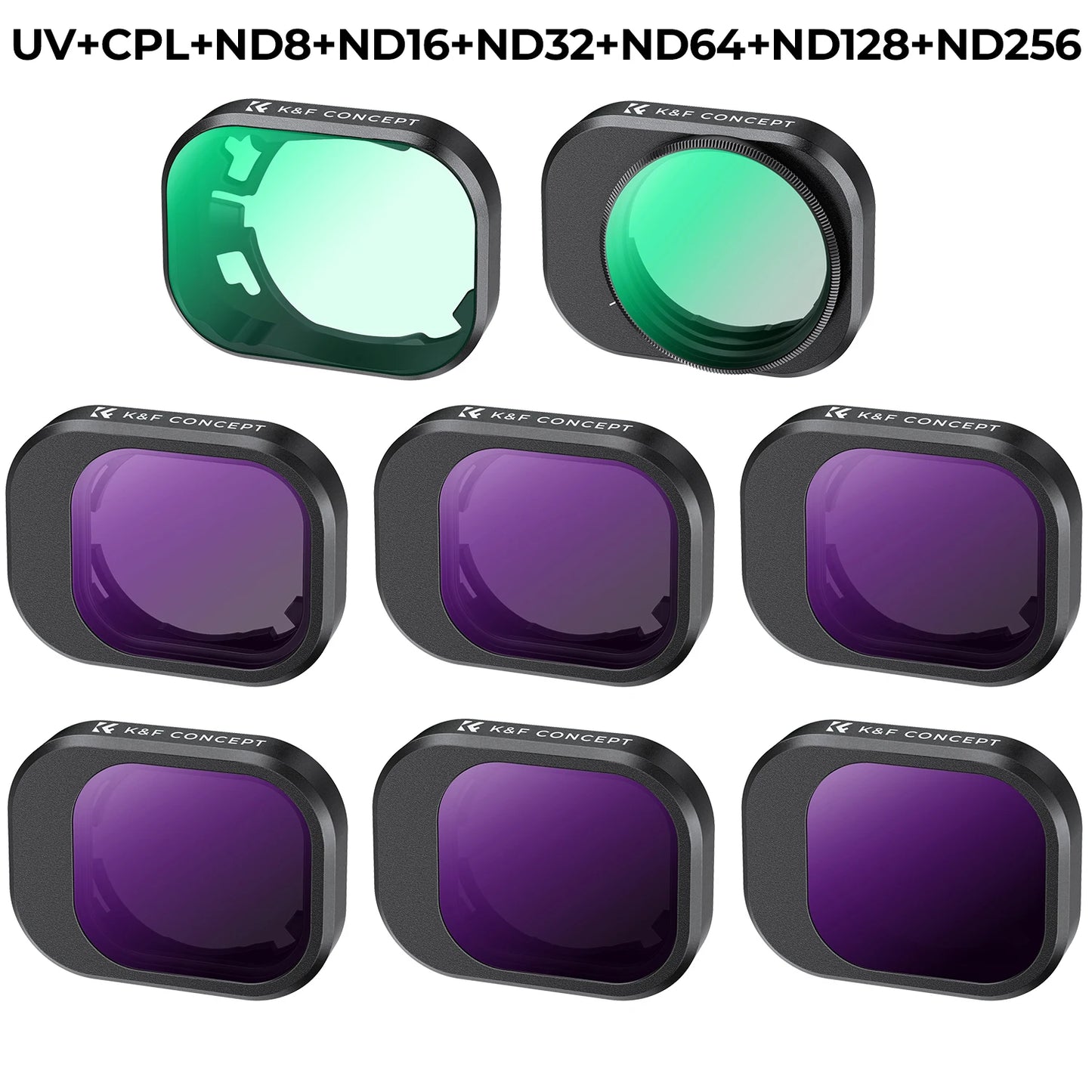 K&F CONCEPT Drone Lenses Filter for DJI Mini 4 Pro Filter UV CPL ND NDPL16 32 64 128 256 Black Mist 1/4 ND1000 Camera Filter Set