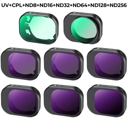K&F CONCEPT Drone Lenses Filter for DJI Mini 4 Pro Filter UV CPL ND NDPL16 32 64 128 256 Black Mist 1/4 ND1000 Camera Filter Set