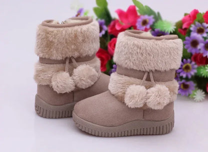 Girls Snow Boots 2019 Winter Comfortable Thick Warm Kids Boots Lobbing Ball Thick Children Autumn Cute Boys Boots Princess Shoes