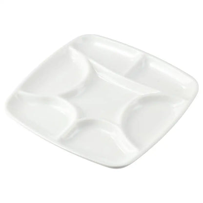 7-Will Square Paint Palette,White Ceramic Artist Paint Palette for Watercolor Painting, Palette Oil Painting