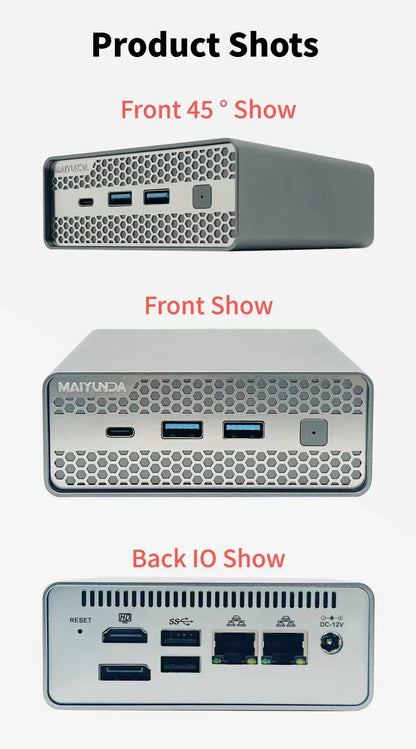 SZBOX M1S Intel N100/N150 MINI PC Windows 11 Pro DDR5 4800MHz 4*M.2 SSD RJ45 4k HD Desktop DIY NAS Host Metal Case Soft Router